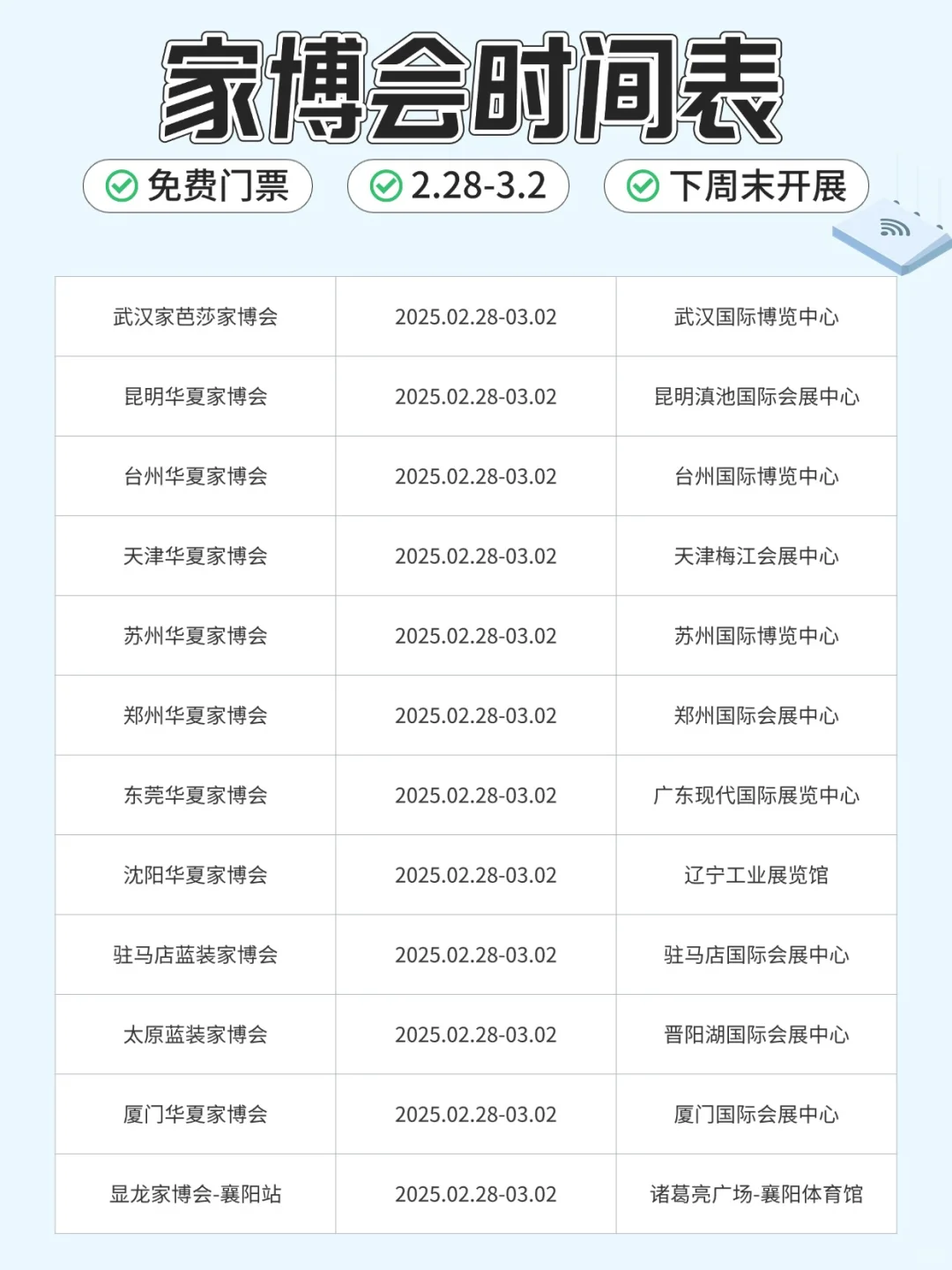 2月28日-3月2日,家博会时间表+门票入口