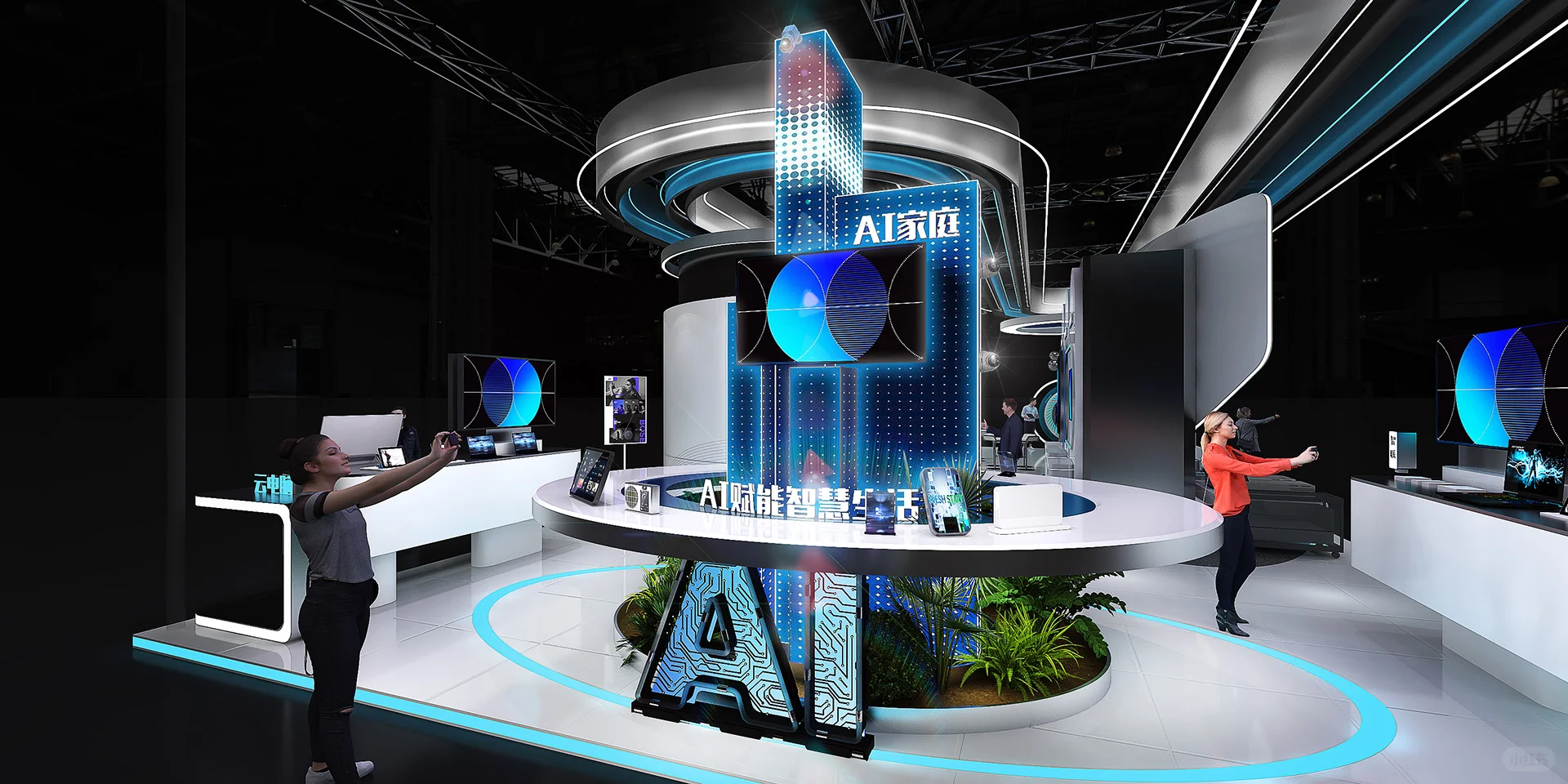 大型科技感展台设计?这样的科技感真的绝了