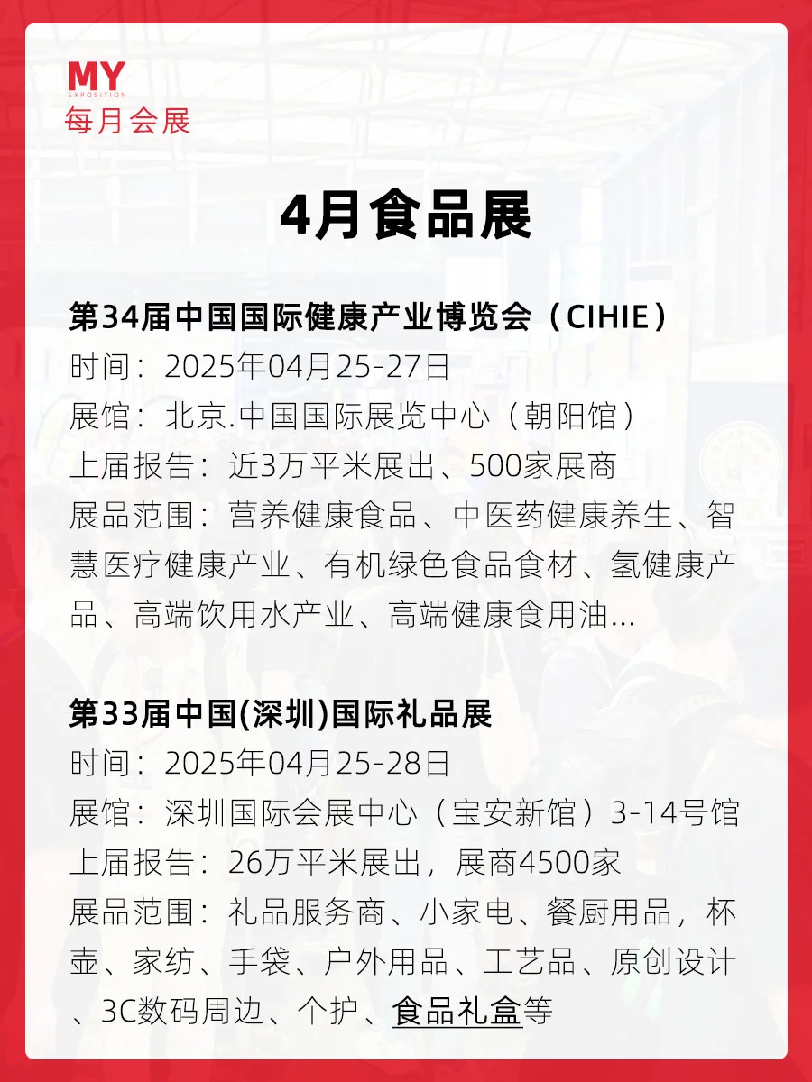 展会盘点｜2025年4月全国食品展