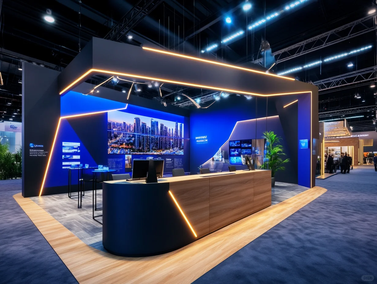 056｜挑战100天100套展台案例｜现代科技展位