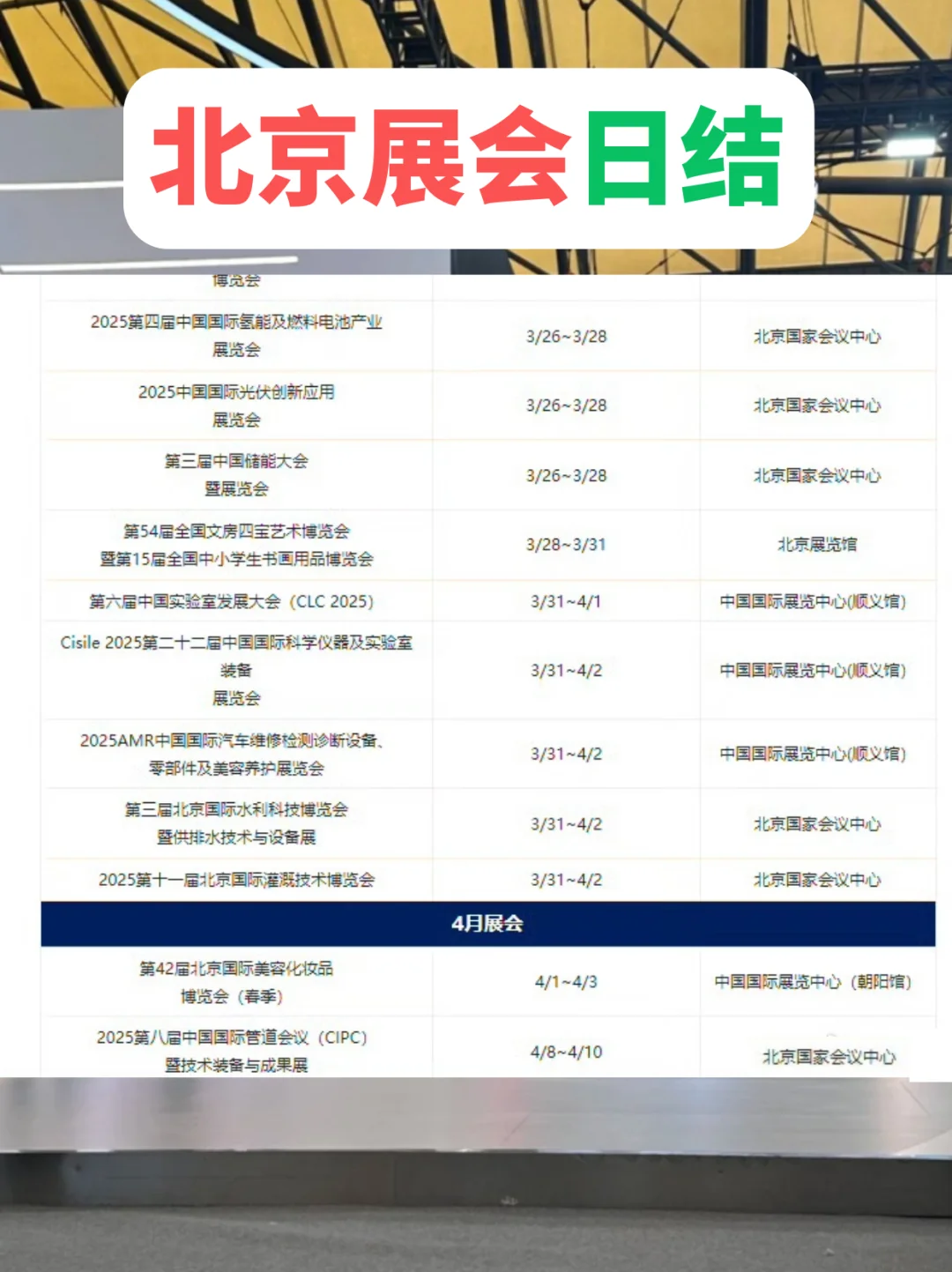 北京展会有日结，排到4月了