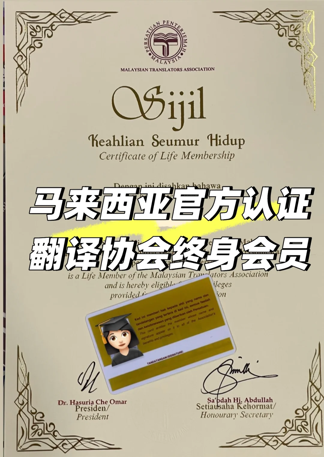 ??翻译协会永久会员｜韩英中马翻译员