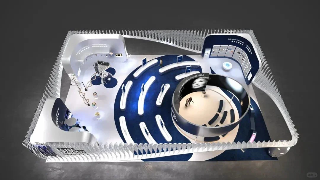 2024进博会的创意展台设计及实景图对比