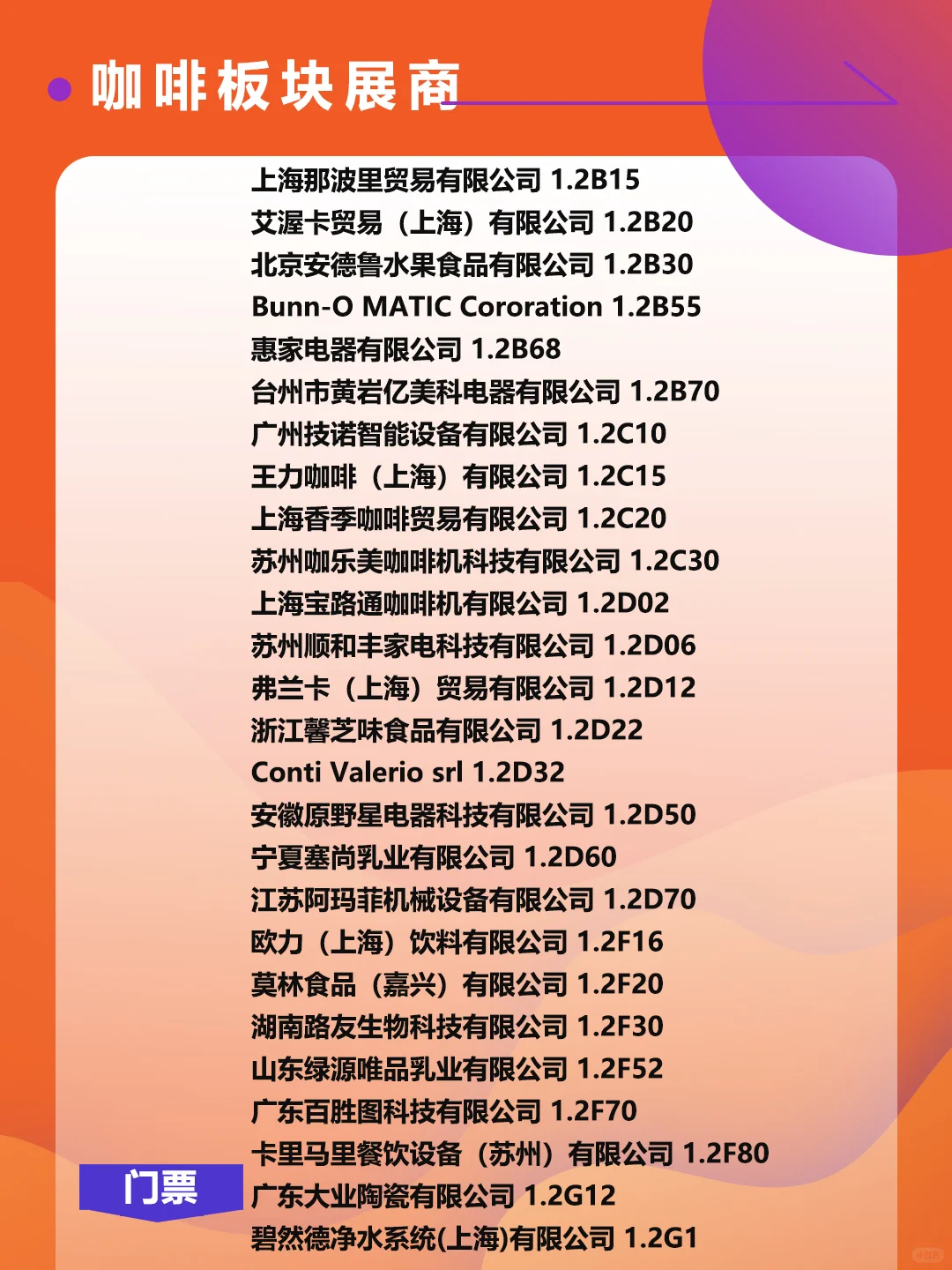 上海国际酒店及餐饮业博览会，展商名单