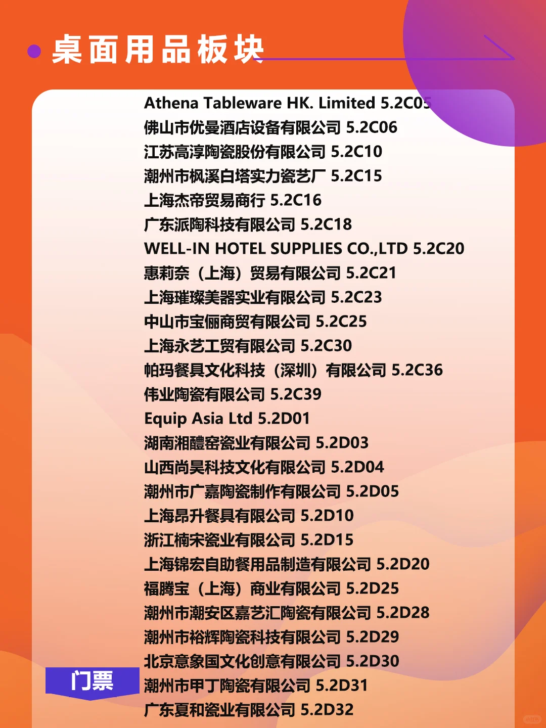 上海国际酒店及餐饮业博览会，展商名单