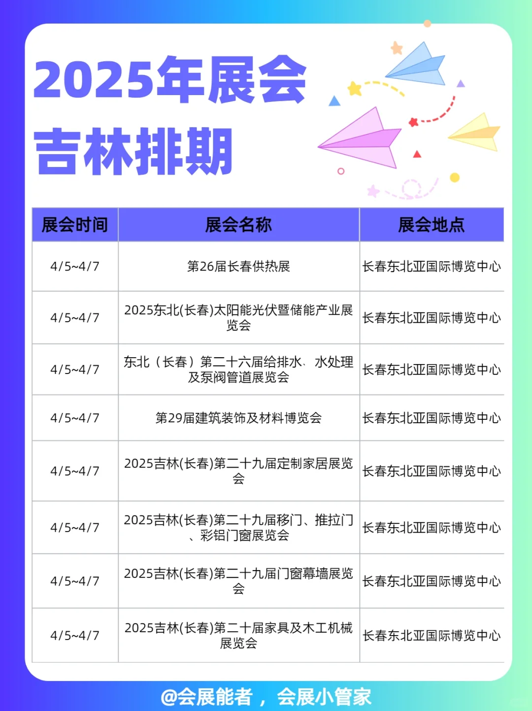 东三省4月全行业展会排期新鲜出炉
