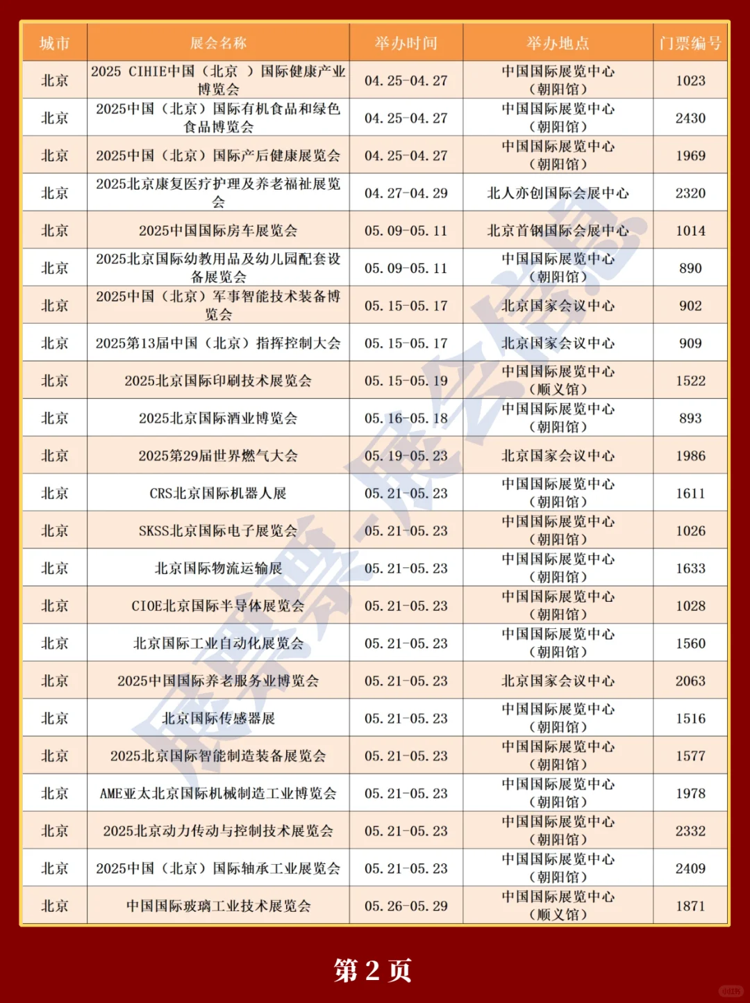 最新❗北京2025年展会排期表(更新版)