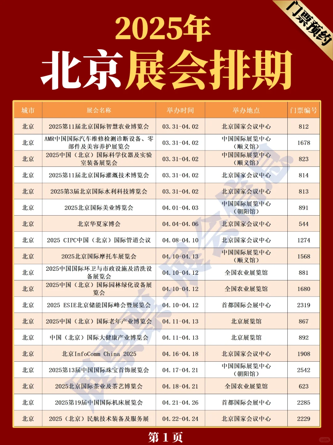 最新❗北京2025年展会排期表(更新版)