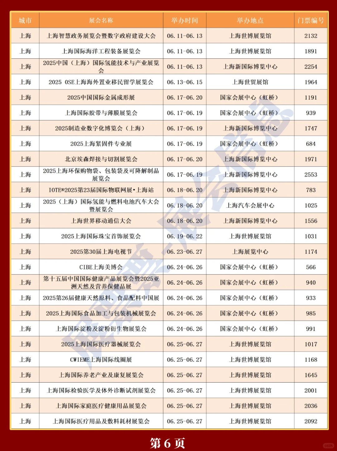 新❗上海2025年展会排期一览表（更新版）