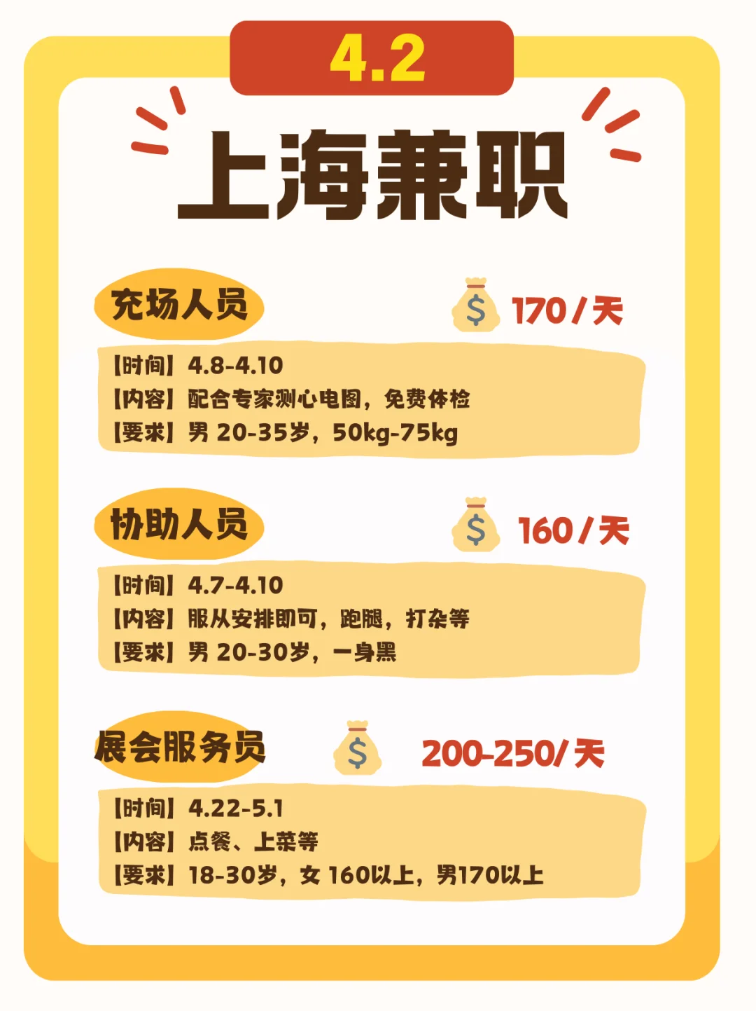 四月上海的展会兼职好多呀！?