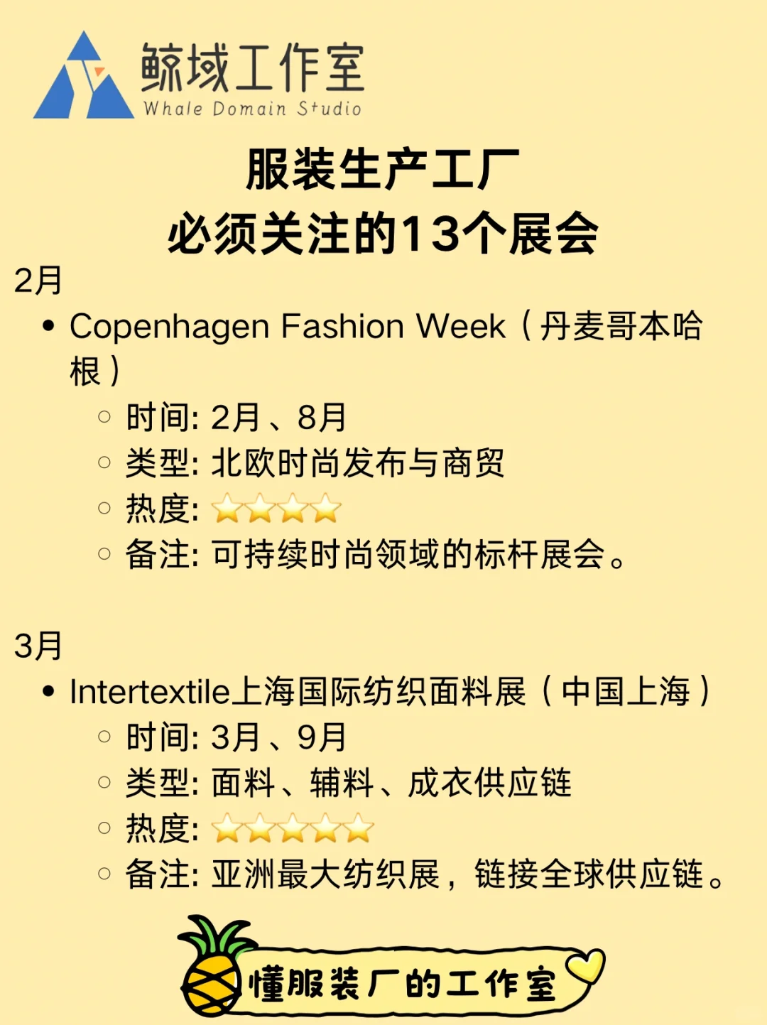 服装产业工厂每年必须关注的13个展会