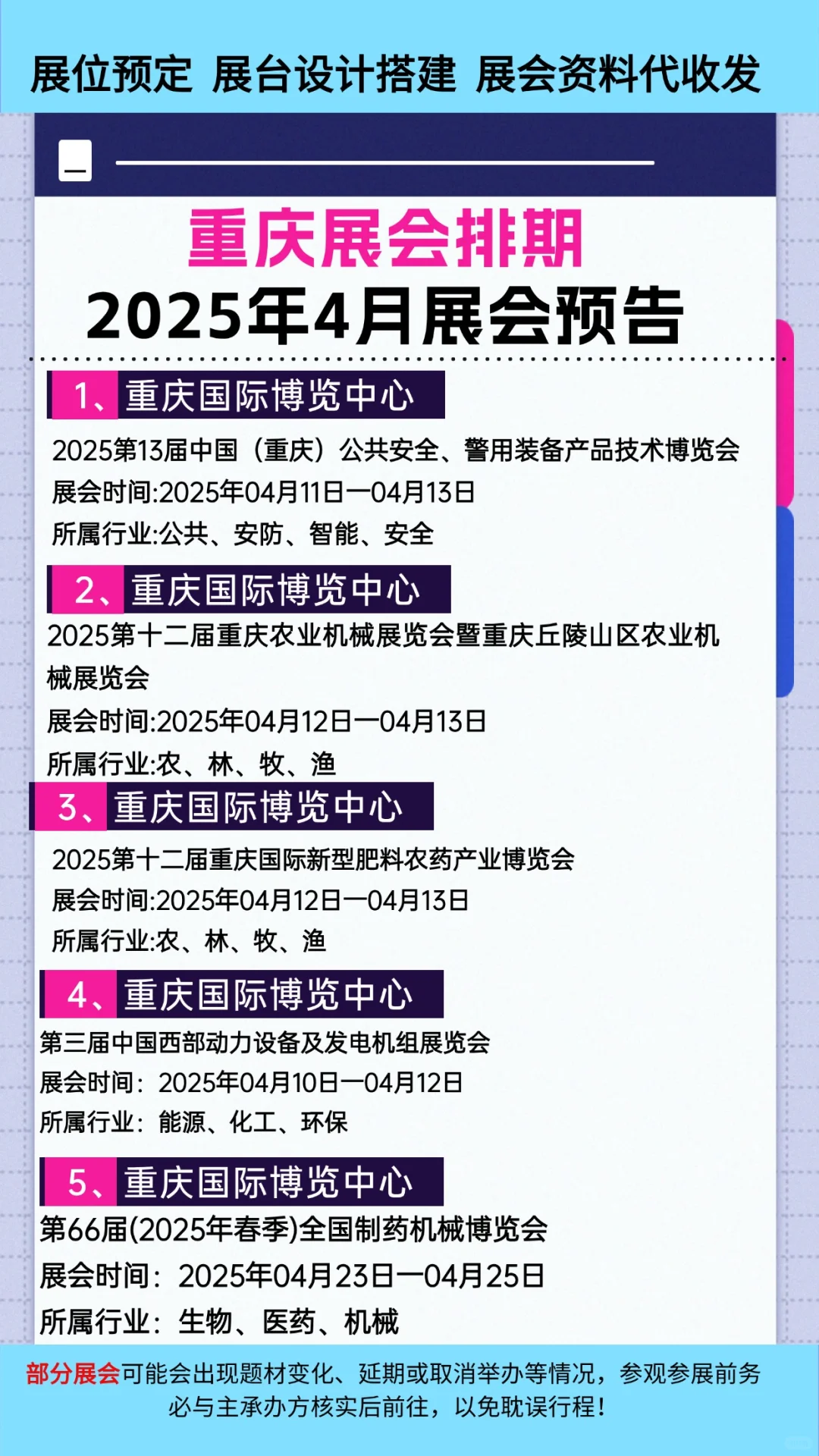 2025重庆4月展会排期大全，参展必备指南