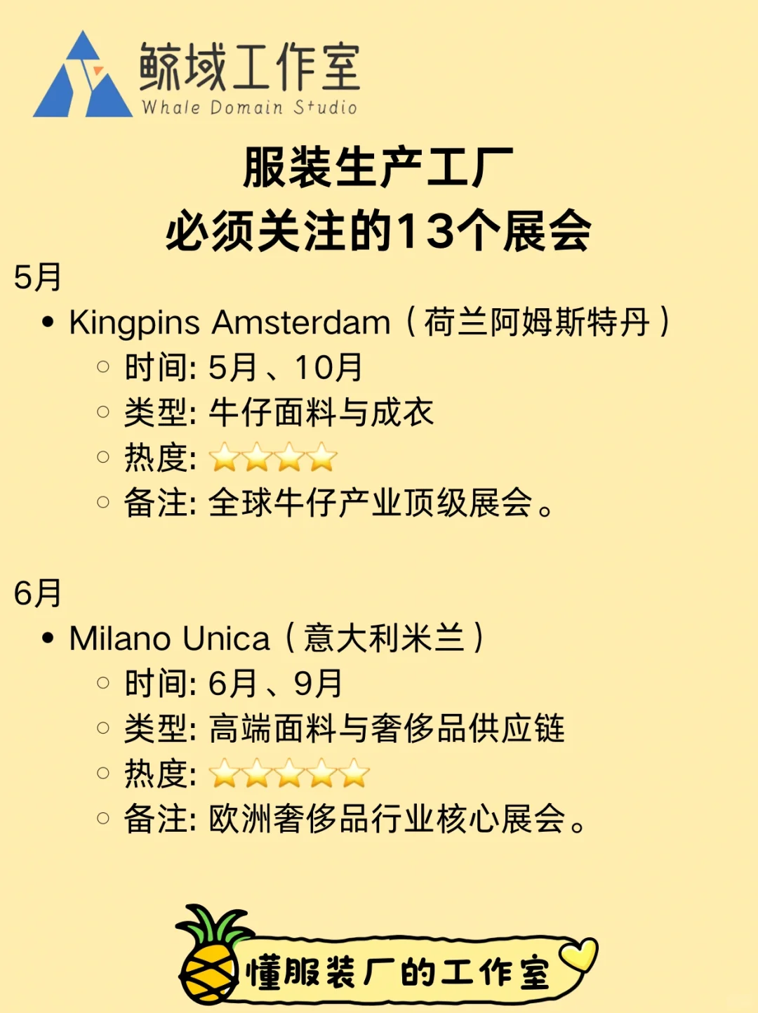 服装产业工厂每年必须关注的13个展会