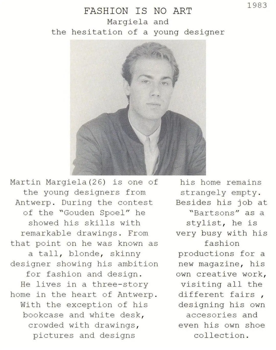Martin Margiela鲜少示人的创作对白