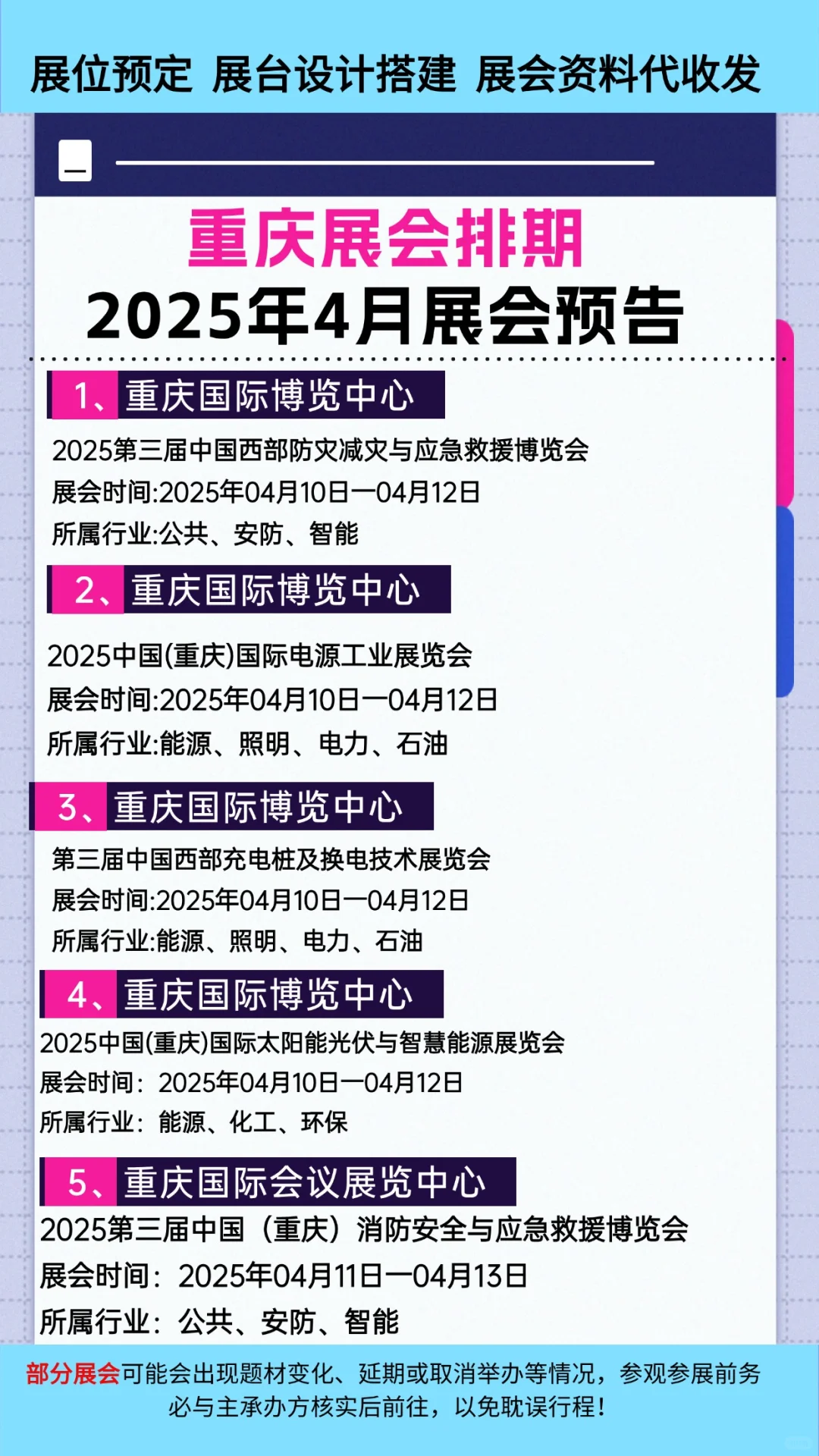 2025重庆4月展会排期大全，参展必备指南