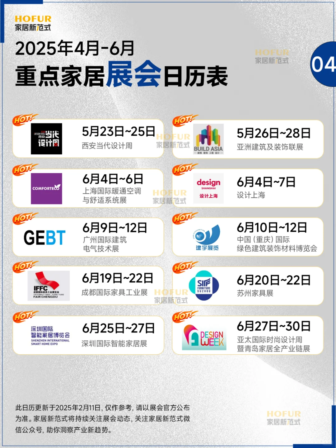 2025家居展会日历：抢占万亿市场先机