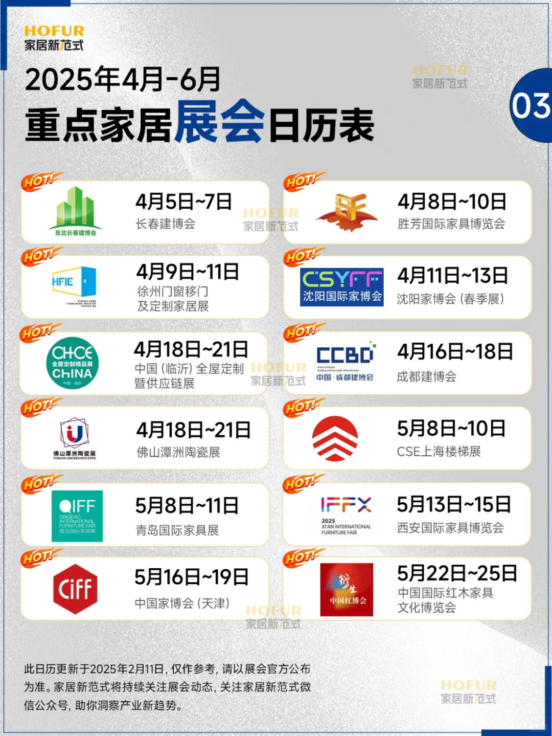 2025家居展会日历：抢占万亿市场先机