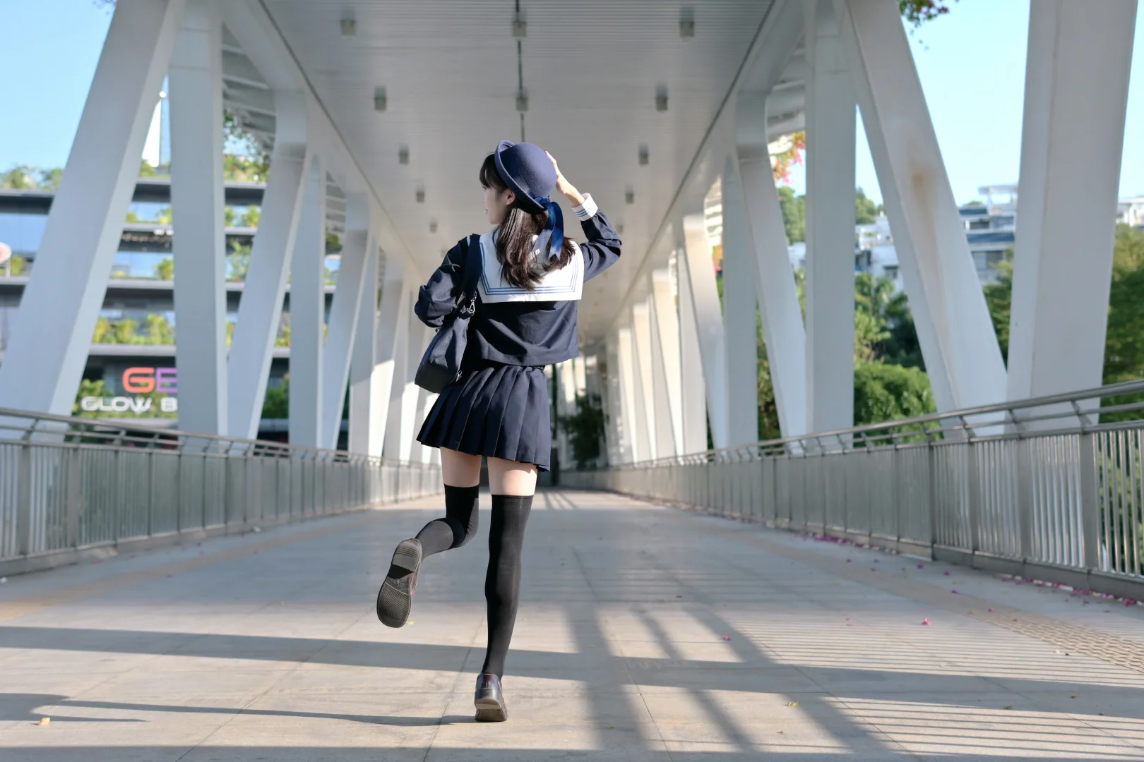 我的JK日常/日系感满满的会展山天桥！