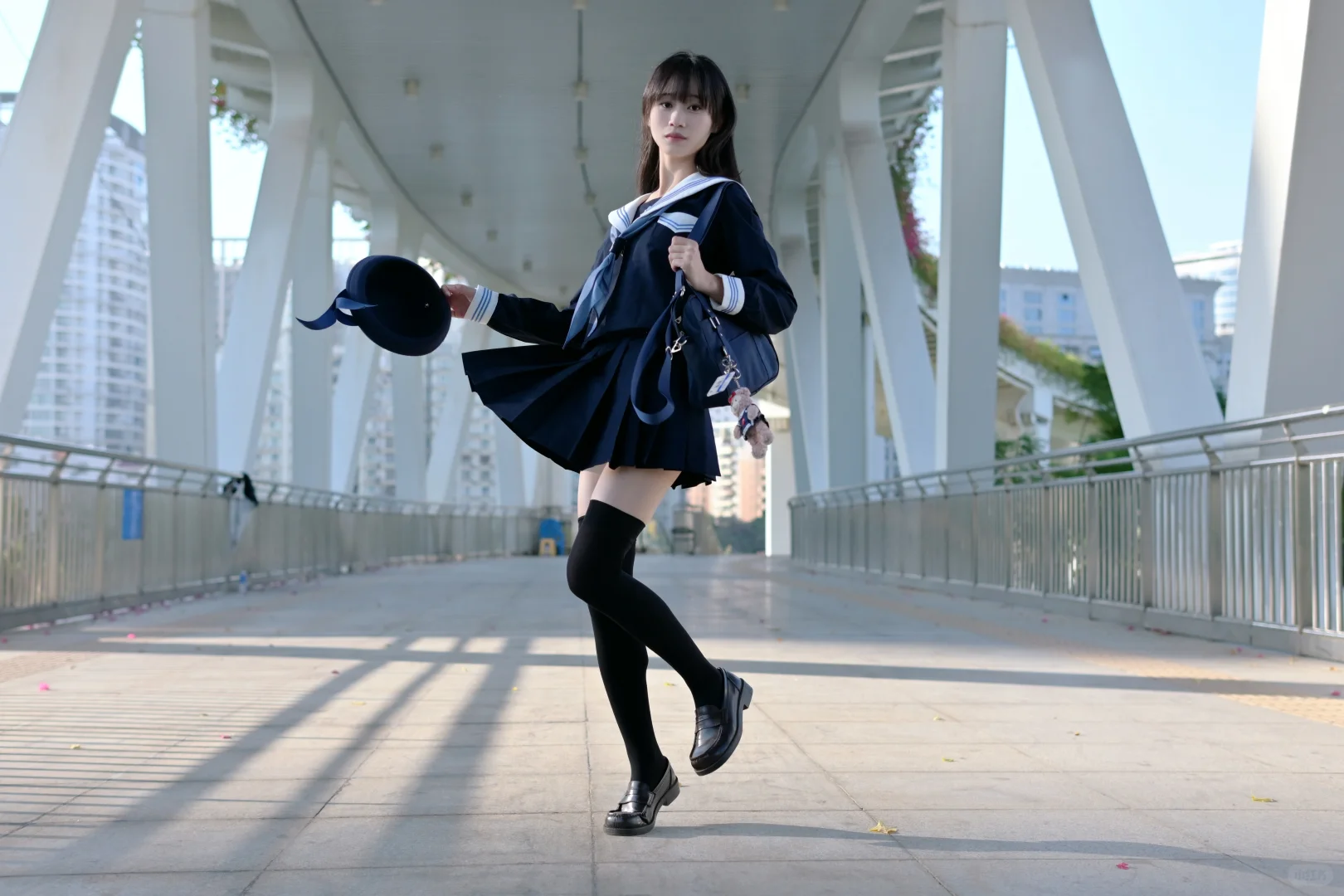 我的JK日常/日系感满满的会展山天桥！