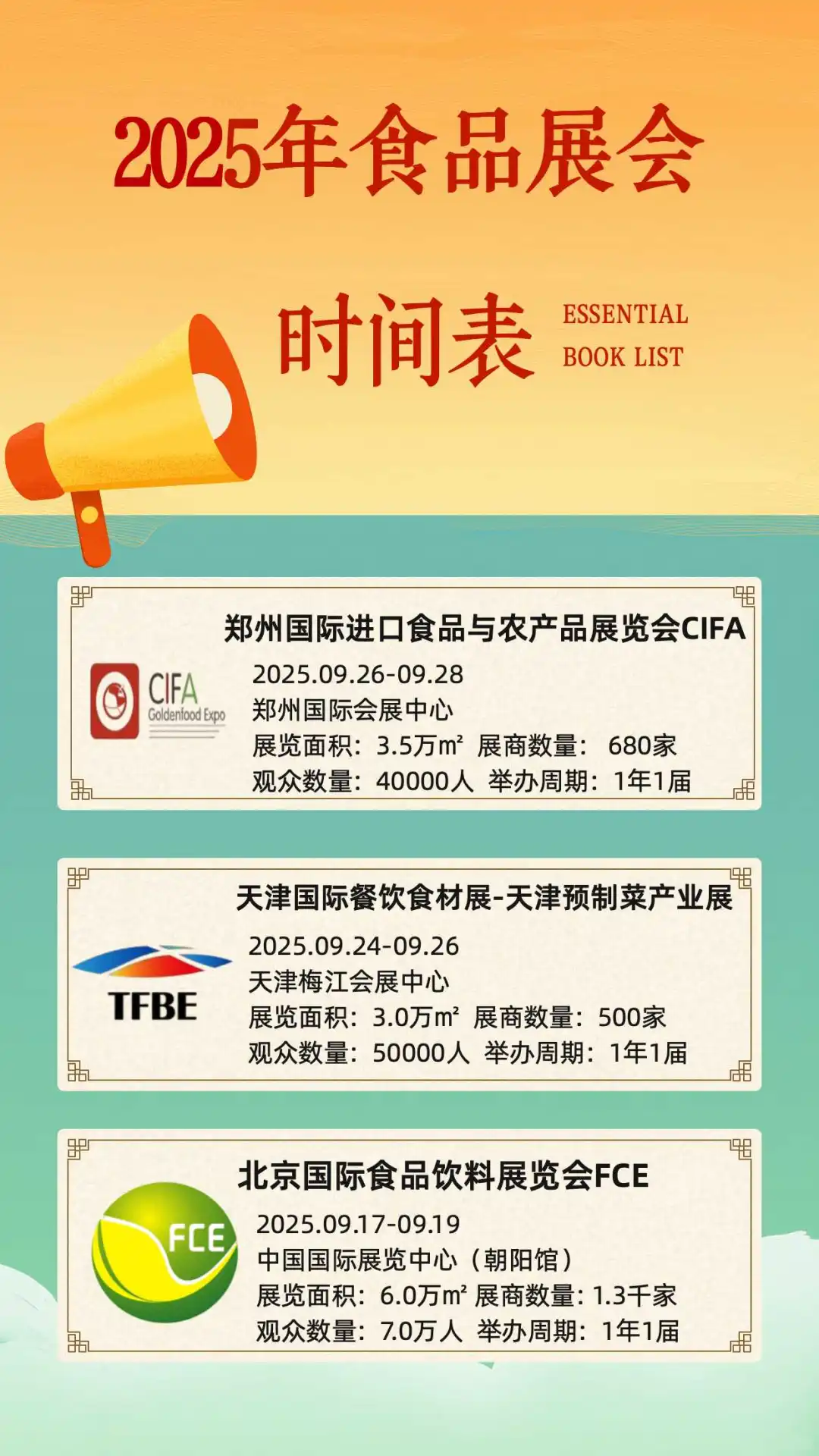 2025年展会时间排期表