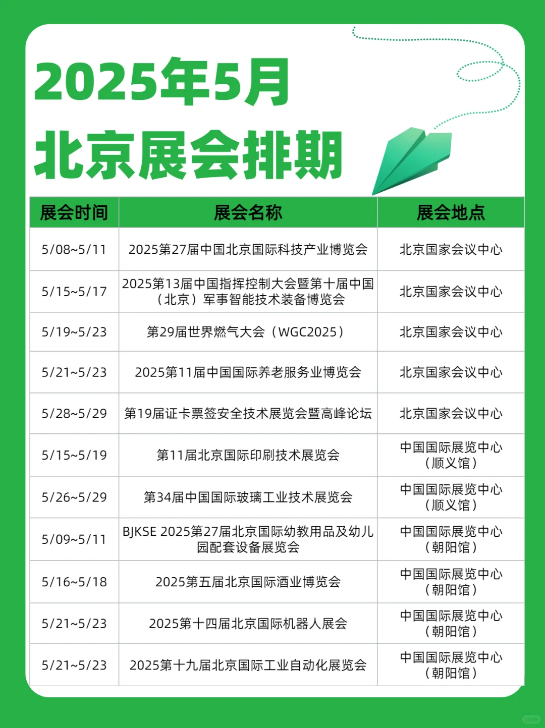 快来！5月北京展会排期来啦~