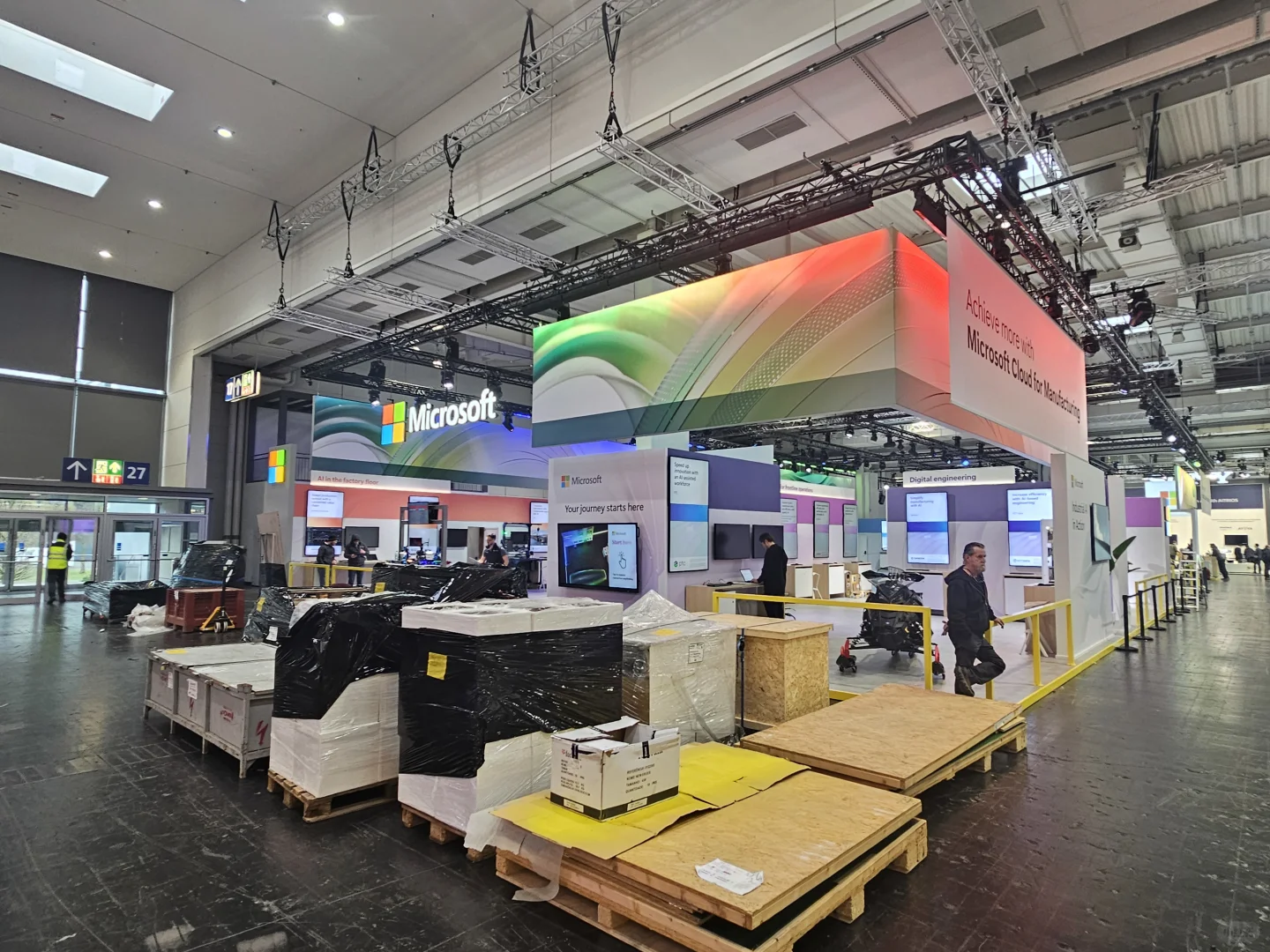 汉诺威展台搭建中，现场搭建实拍！