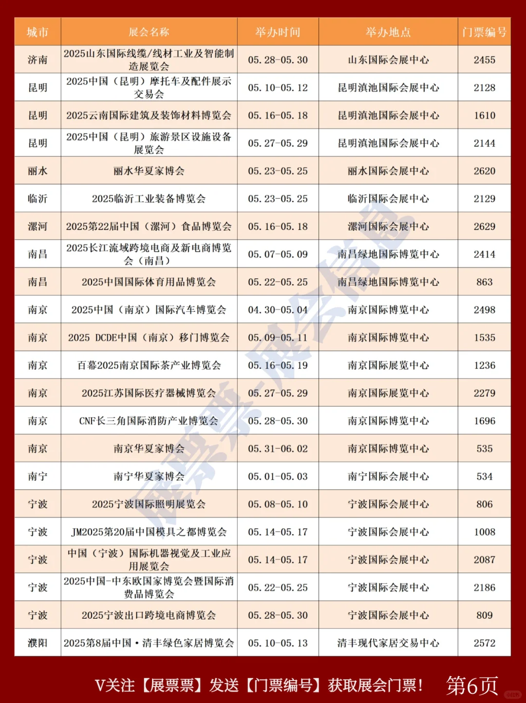 新❗2025年5月全国展会排期一览表(共287场)
