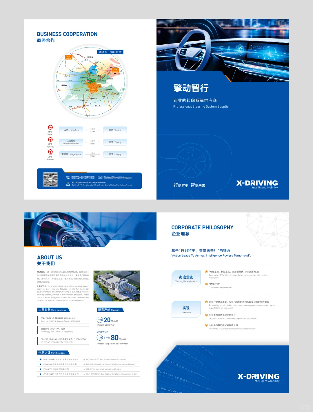 汽车转向系统画册设计｜展会封套单页设计