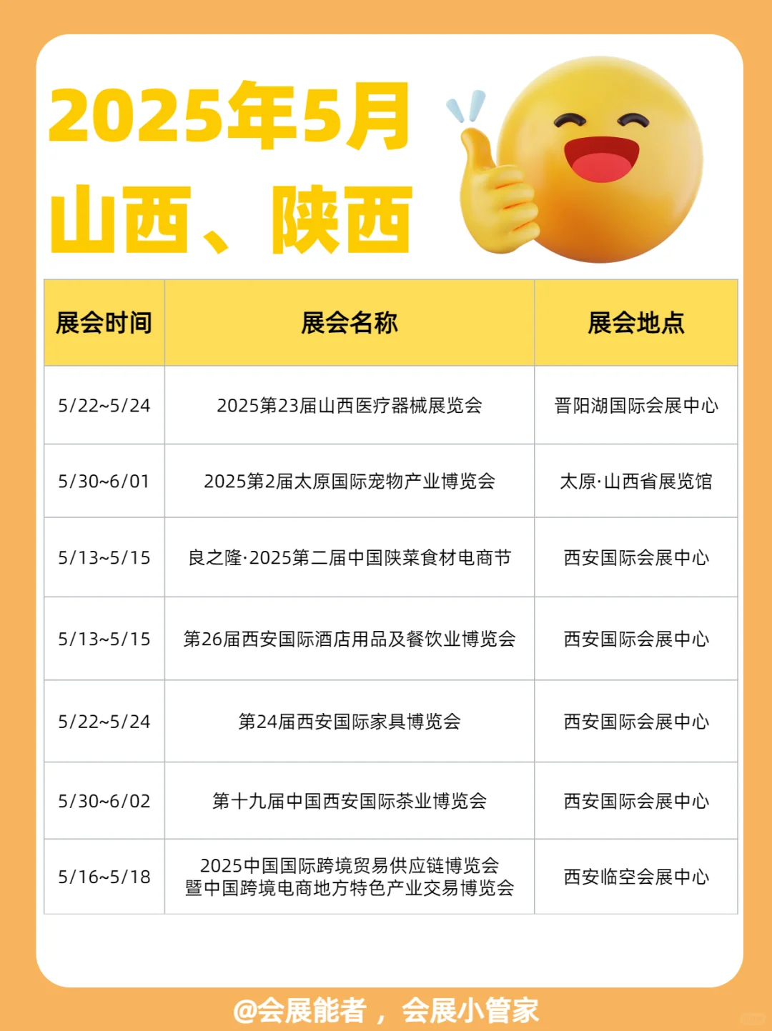 5月山西、陕西展会排期来啦~