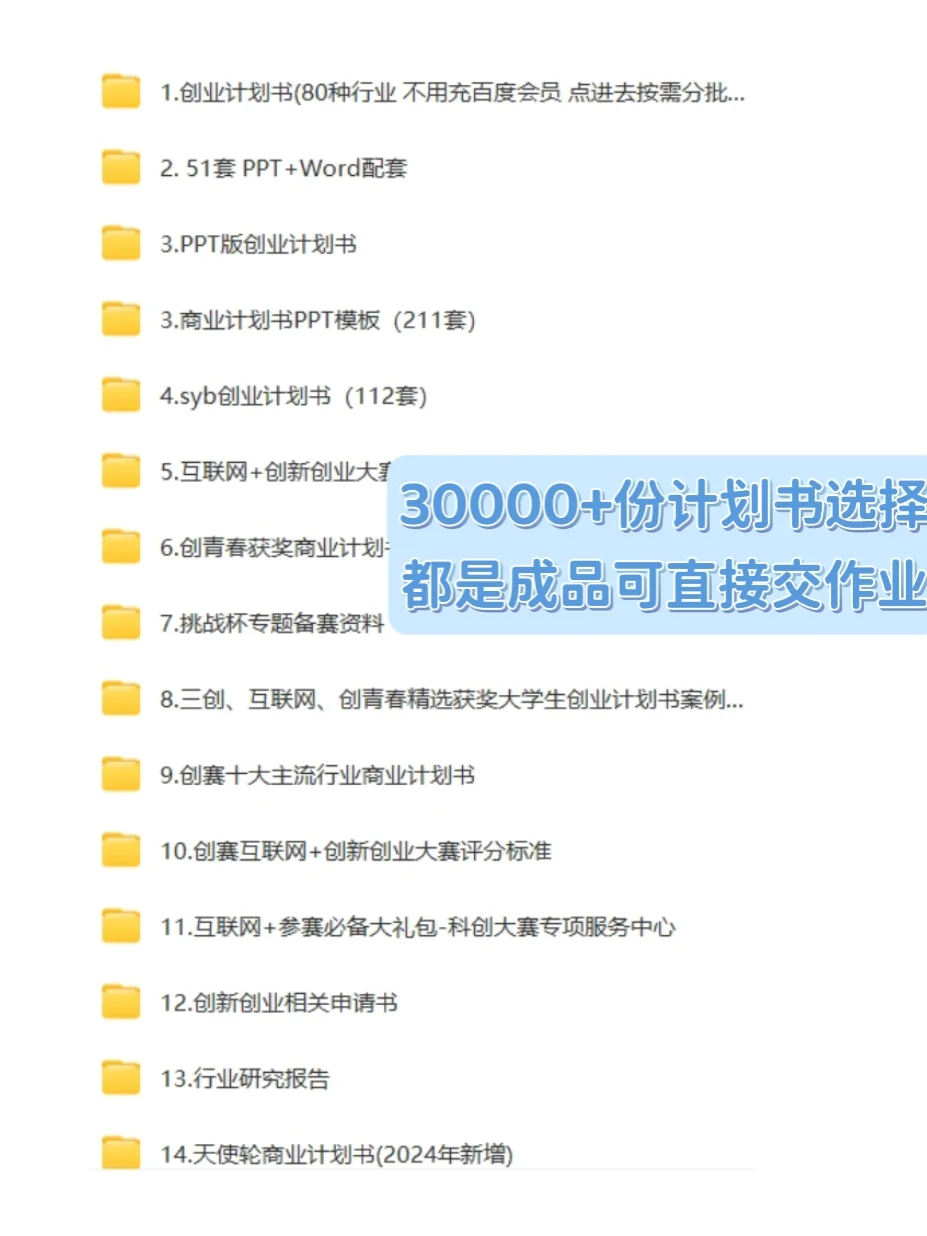大学生创业计划书成品word模板?直接用