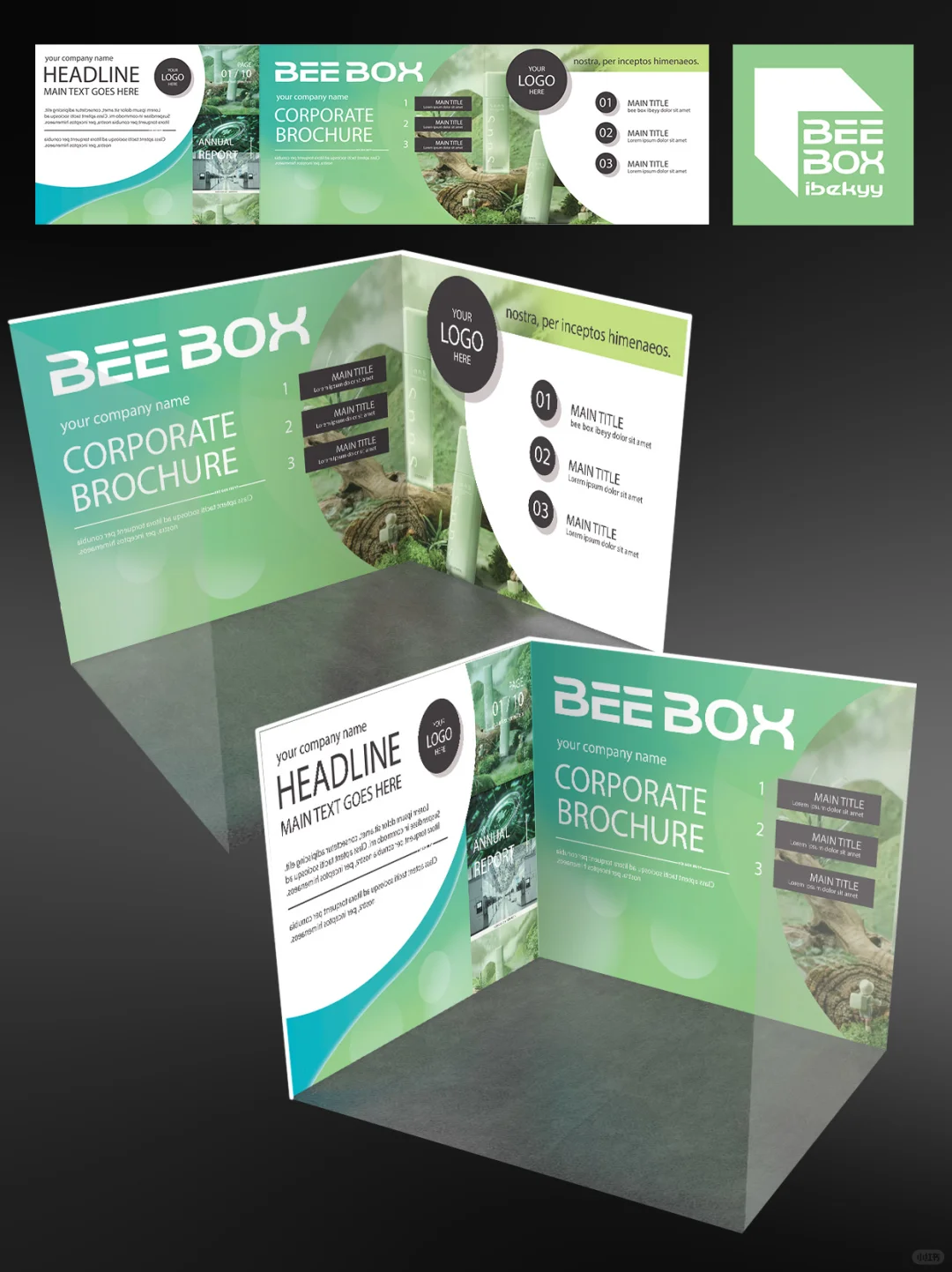 谁懂！蓝绿渐变简约风标展设计