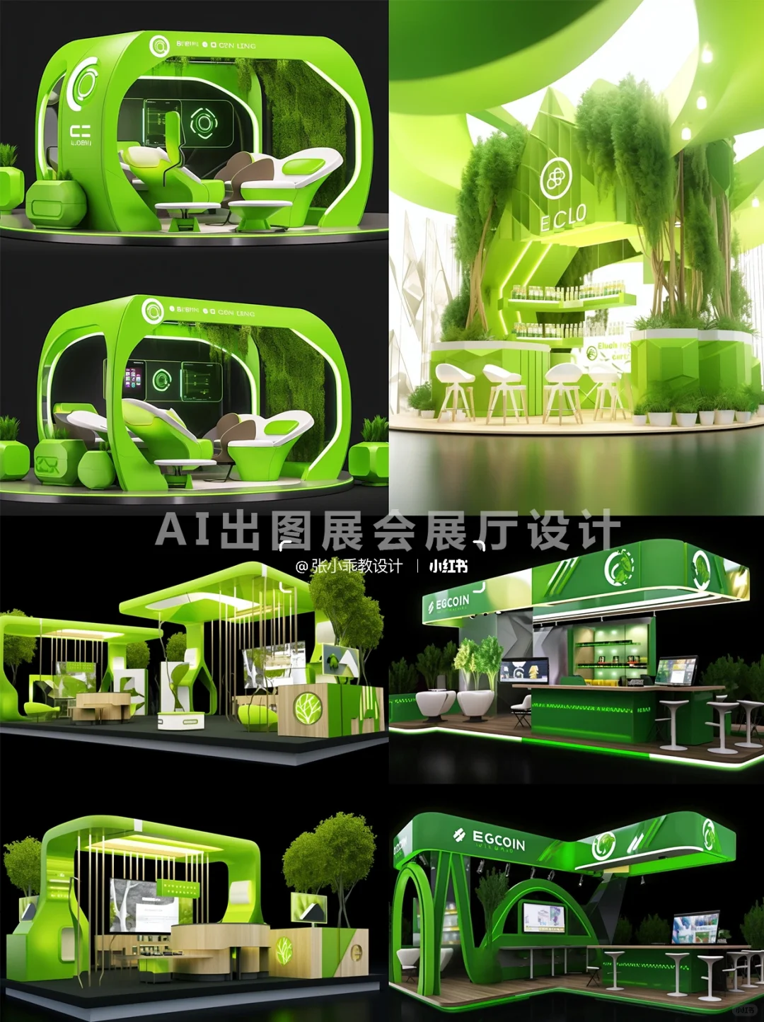 Ai生成的展台展示设计/可以借鉴色彩搭配