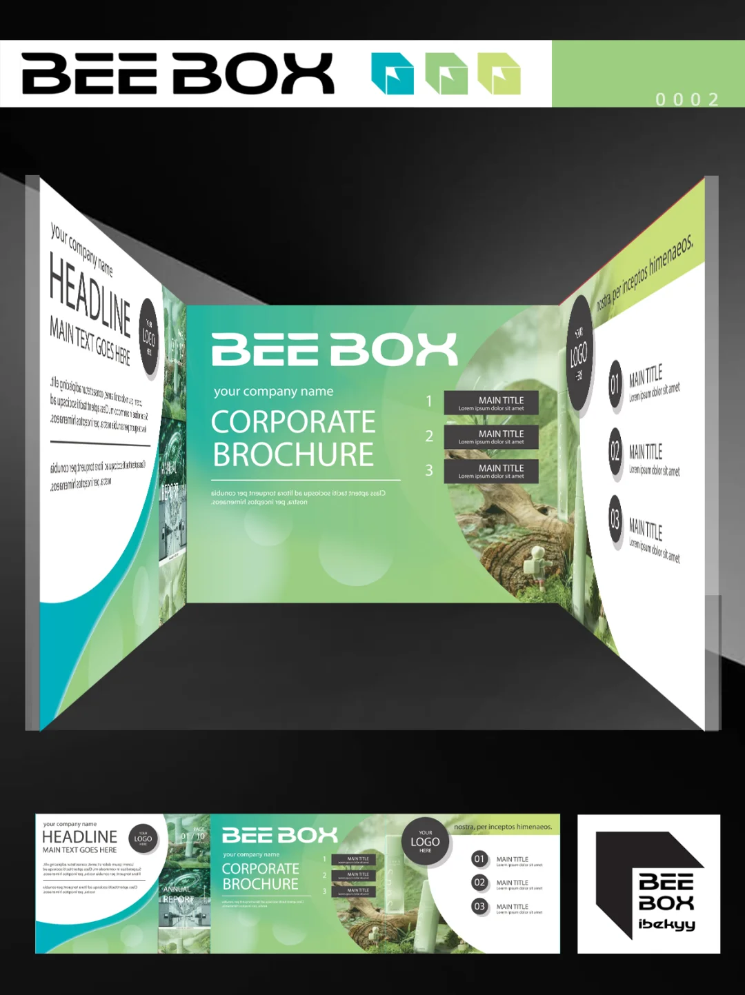 谁懂！蓝绿渐变简约风标展设计