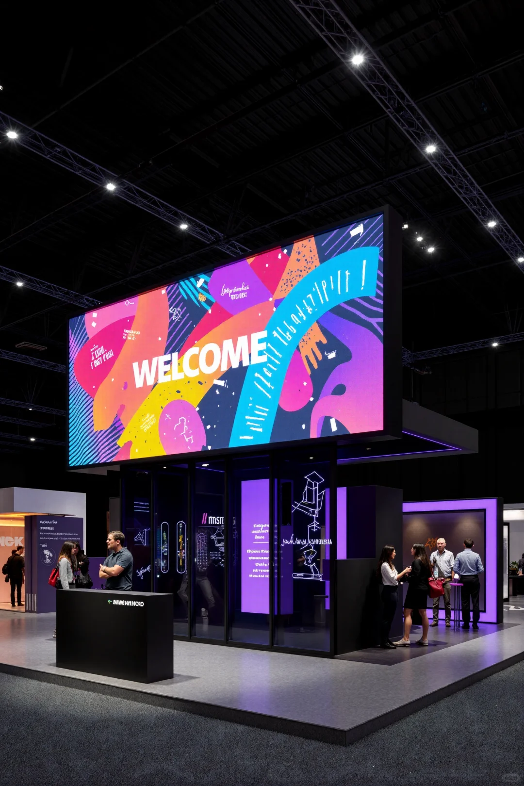 展台大面积使用LED大屏尤其吸睛