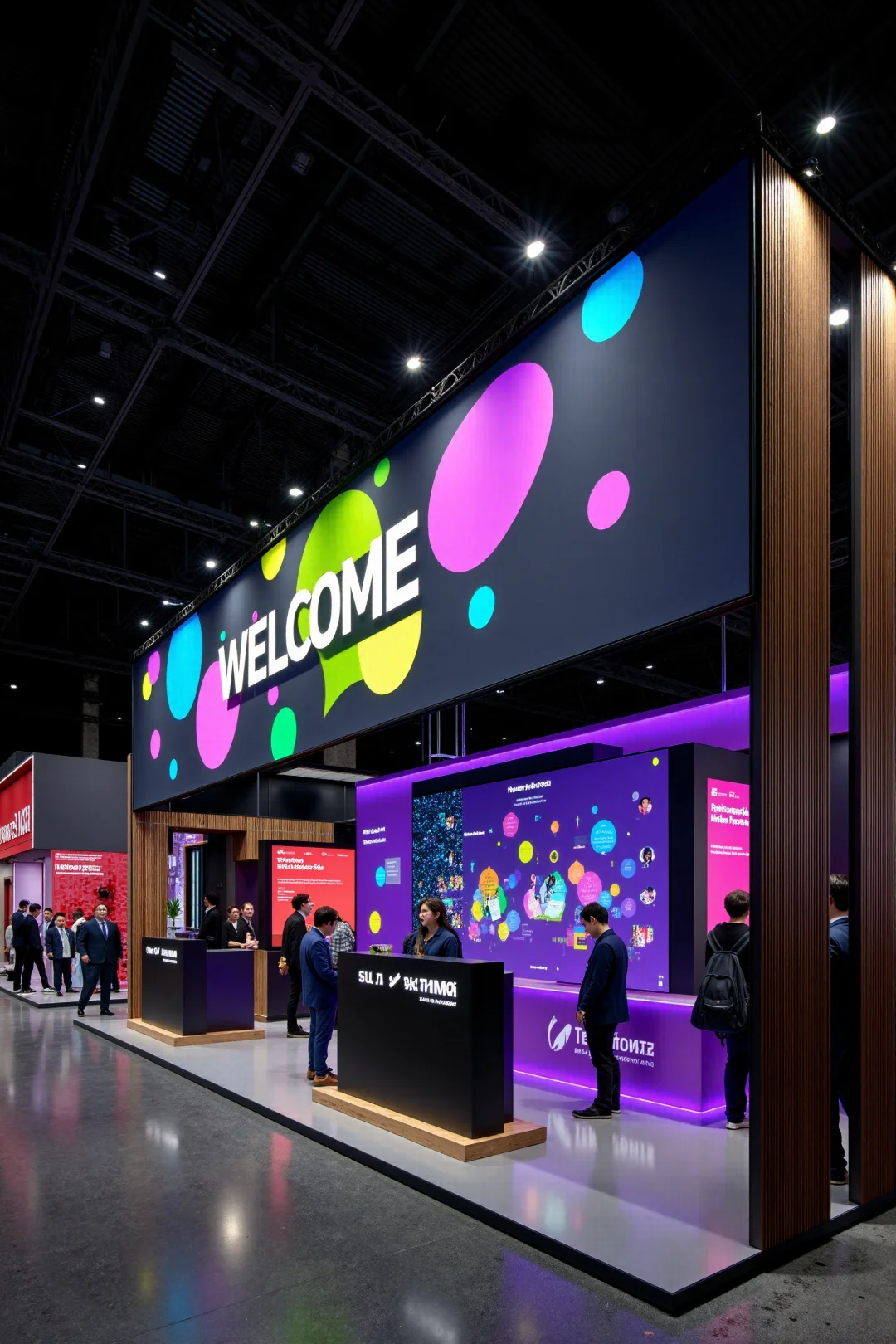 展台大面积使用LED大屏尤其吸睛