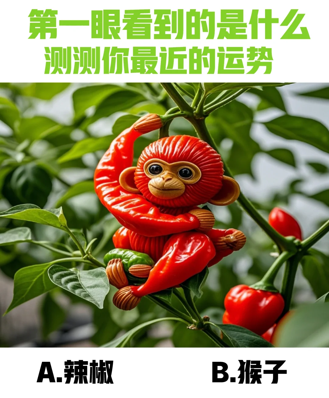 ?辣椒猴子，看第一眼，知好运?！