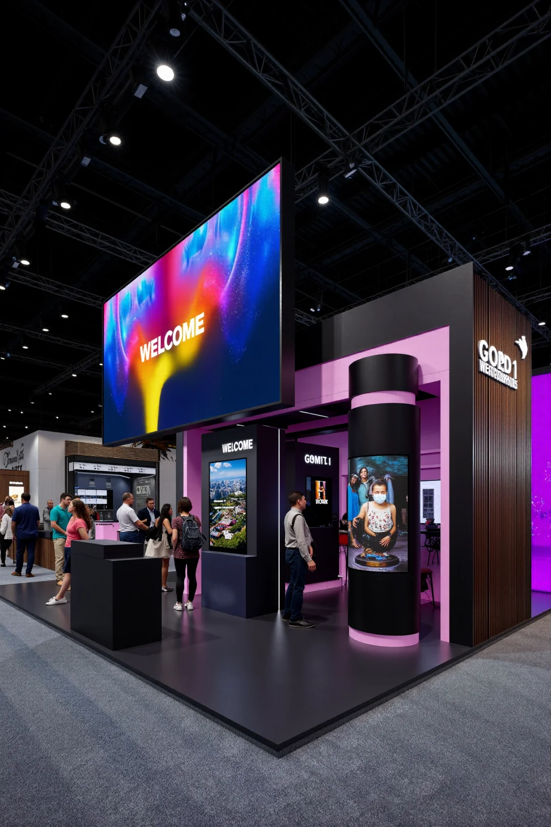 展台大面积使用LED大屏尤其吸睛