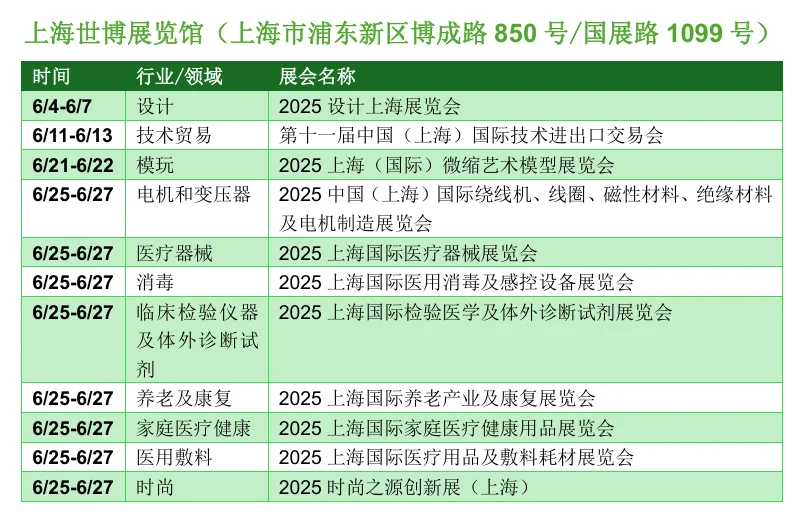 ?上海6月展会最新排期一览