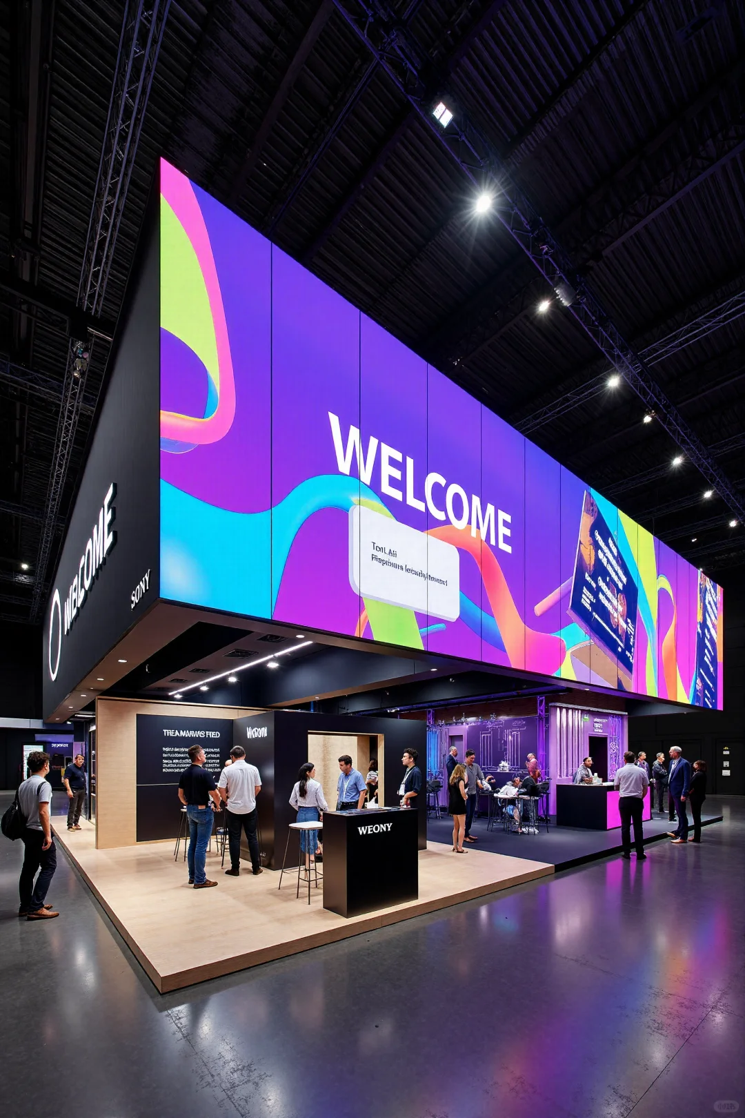 展台大面积使用LED大屏尤其吸睛