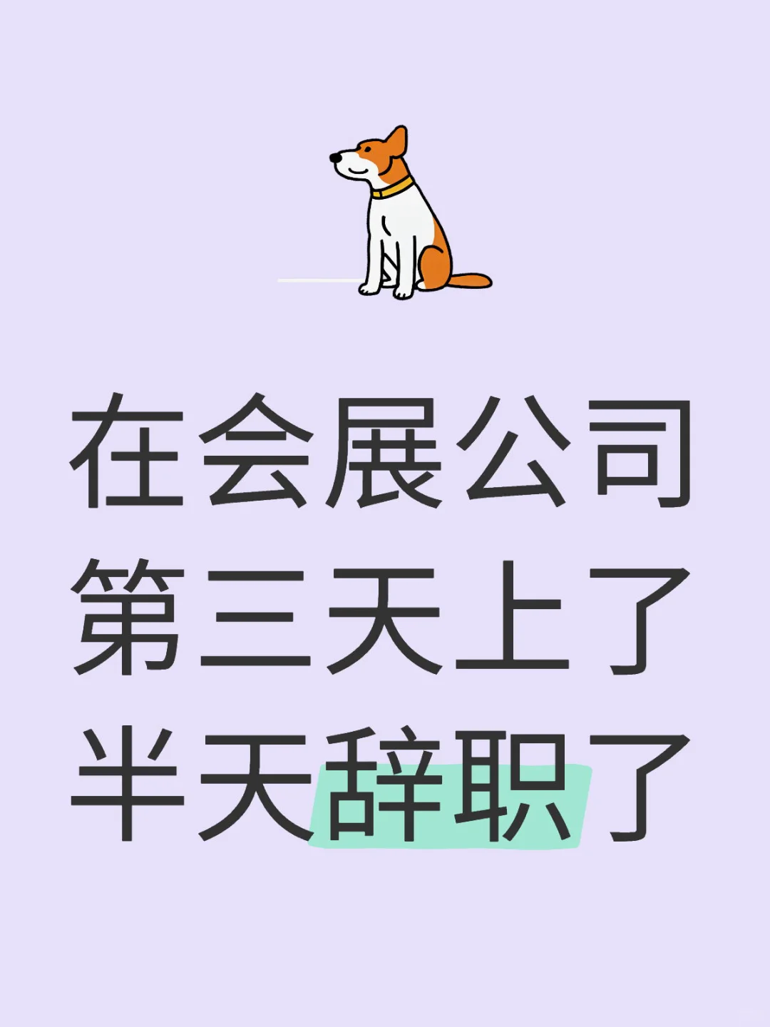 在会展公司第三天上了半天辞职了