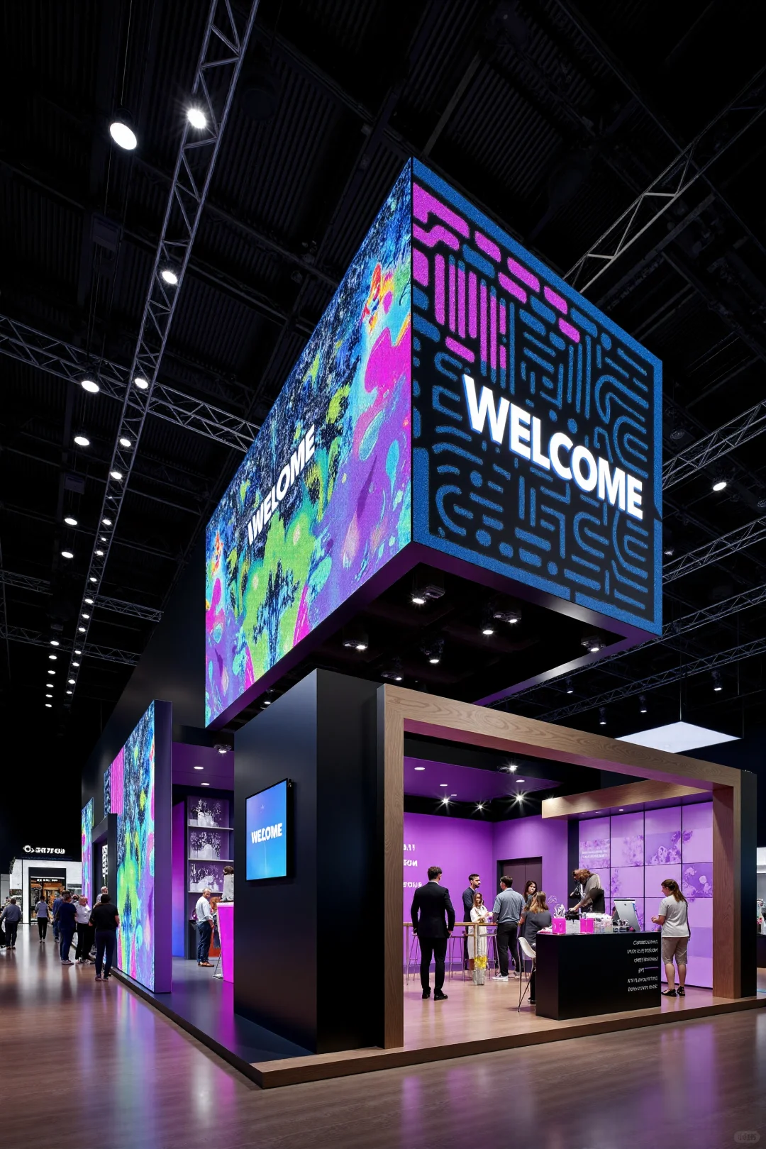 展台大面积使用LED大屏尤其吸睛