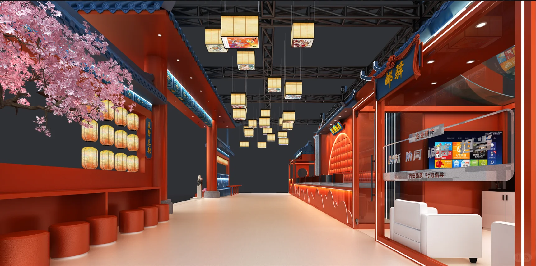 ?超绝复古展台设计，一步一景｜展台设计搭建