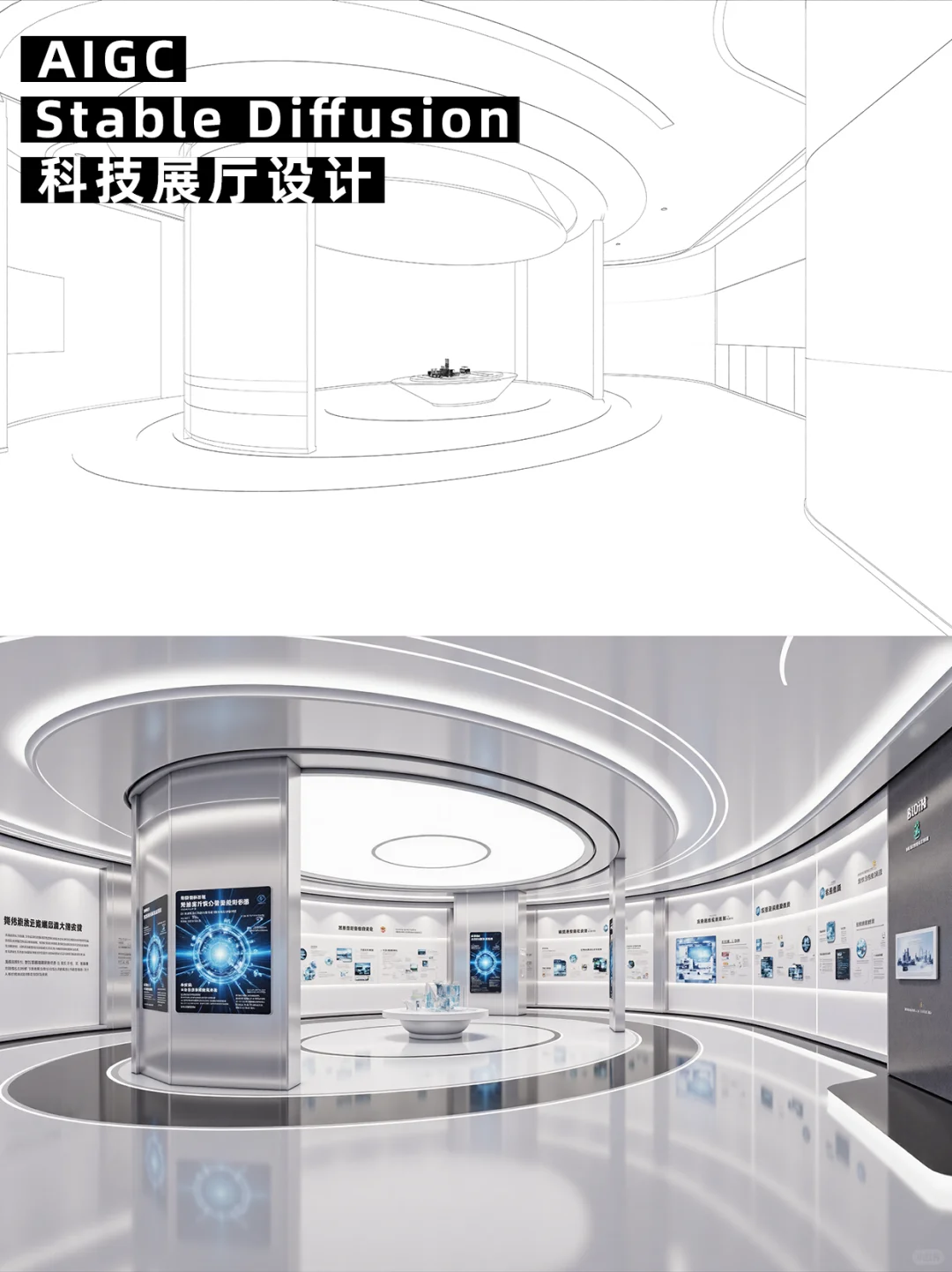 【第十一期】AIGC现代科技展厅设计