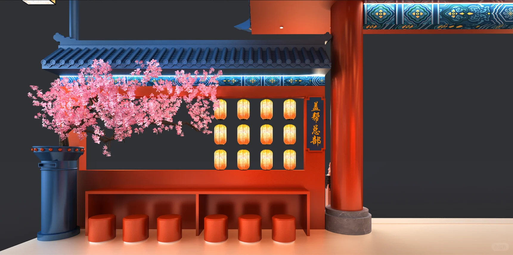 ?超绝复古展台设计，一步一景｜展台设计搭建