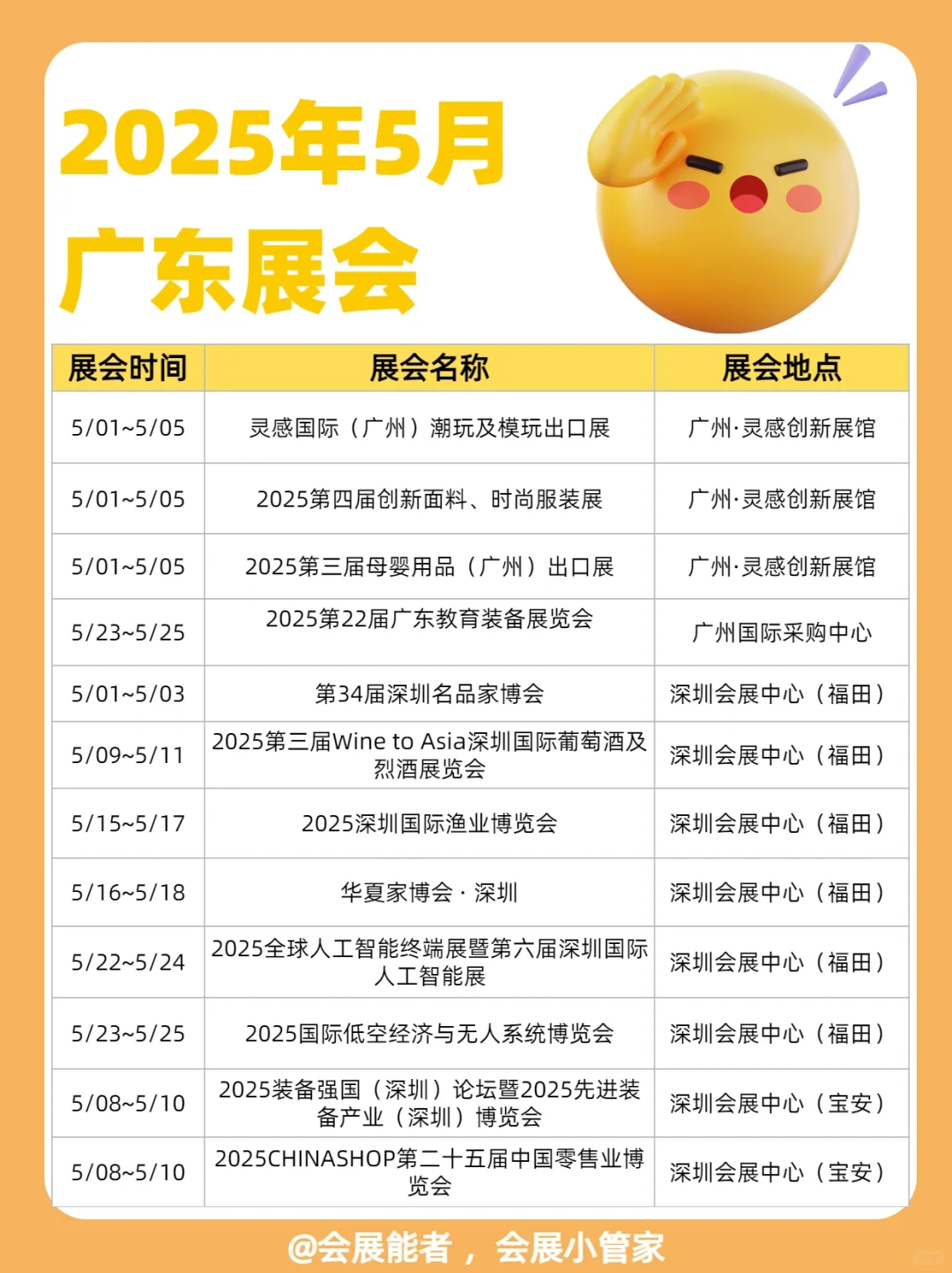 5月广东展会排期，精彩抢先看！