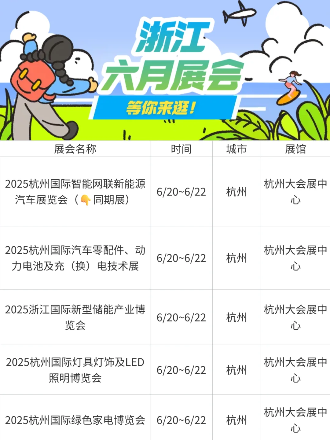 六月浙江展会合集?（含多个城市）