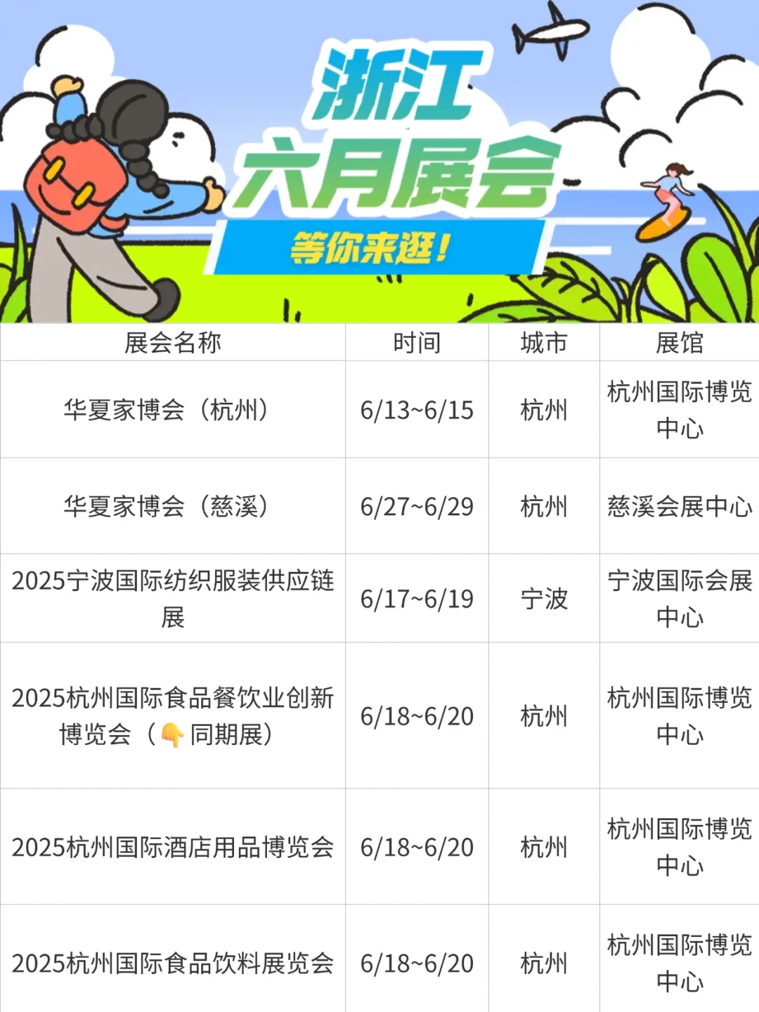 六月浙江展会合集?（含多个城市）