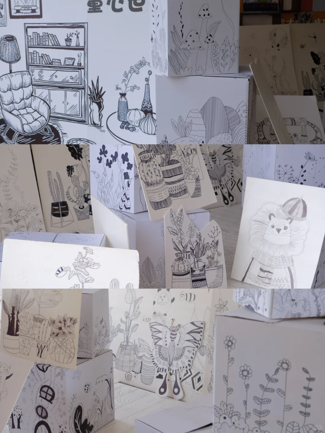 37周的孕妇美术老师也逃不了布置艺术展