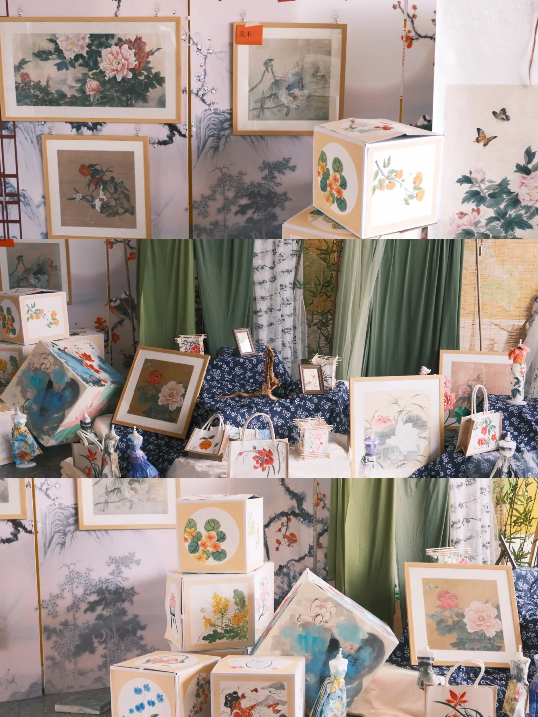 37周的孕妇美术老师也逃不了布置艺术展