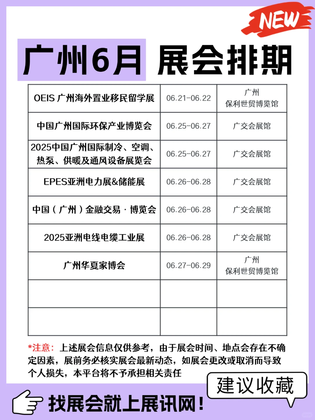 【广州6月展会排期】时间+地点+门票